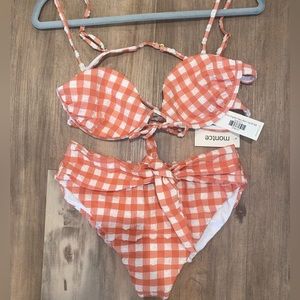 NEVER WORN bikini 2 piece checkered print -Monroe brand